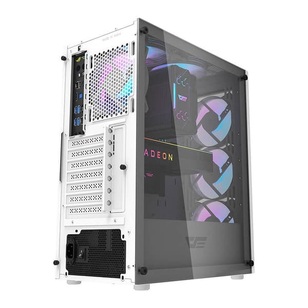 Darkflash DK352 Plus computerkabinet (sort og hvid) + 4 ARGB-blæsere