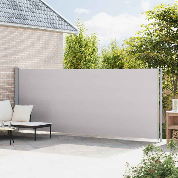 vidaXL Utfällbar sidomarkis för uteplats 180 x 600 cm grå