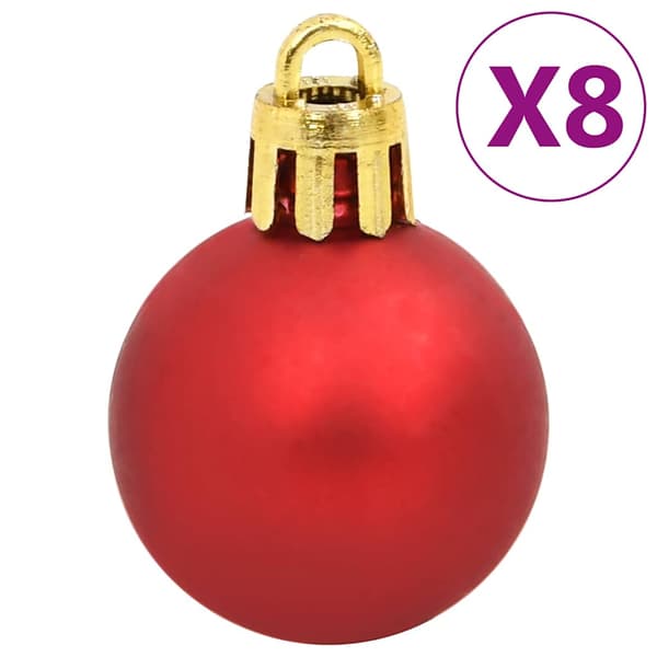 vidaXL 112-delars julgransprydnaderset, röd, grön och guld