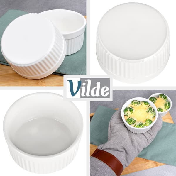 Hvide porcelænsbageskåle 260 ml 10 stk.
