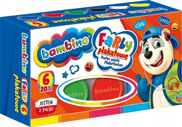 Bambino plakat maler 6 farver 20 ml skole