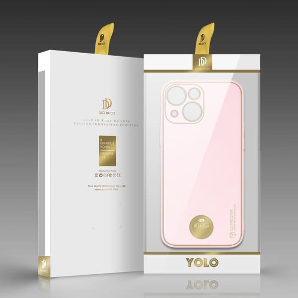 Dux Ducis Yolo iPhone 14 Plus cover elegant pink kunstlæder