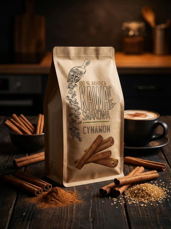 Malet kaffe smagsat kanel arabica 1 kg Green Touch