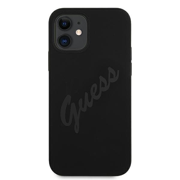 Guess GUHCP12SLSVSBK iPhone 12 mini5.4 musta/musta kovakuori Script Vintage