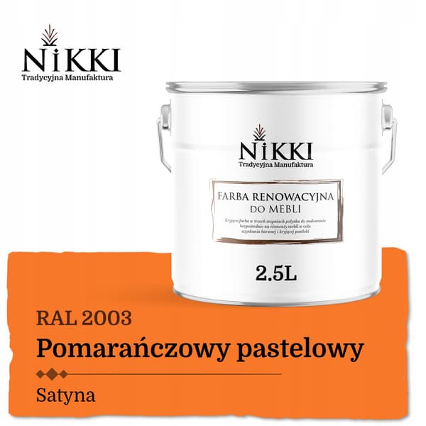 Maling til køkkenfronter orange pastel RAL2003 satin 2,5L