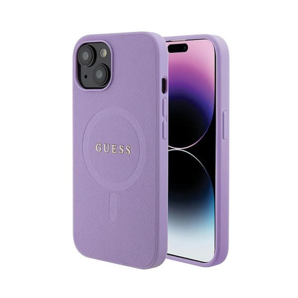 Guess Saffiano MagSafe - iPhone 15 cover (lilla)