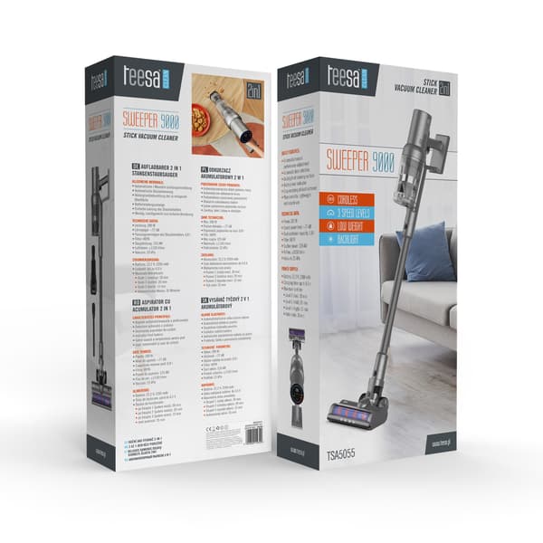 Teesa SWEEPER 9000 pystypölynimuri 2 in 1 LCD-valotus