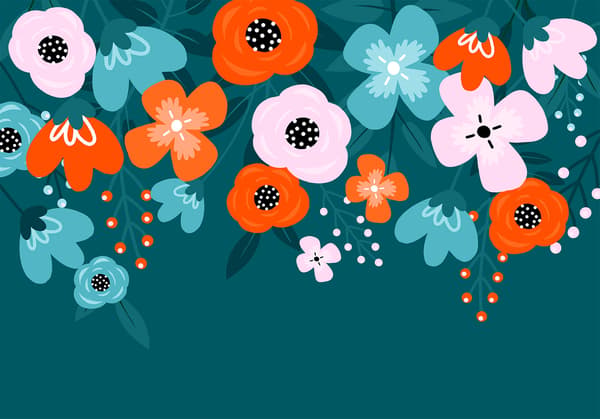 Fototapet - Färgglad blomstring - tredje variant