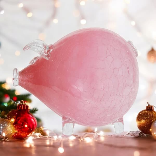 ROSA SPARBÄCK, STOR, GLAS, SPRÄCKT, GÅVA
