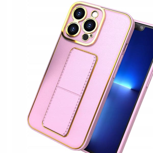Nyt Kickstand-cover til iPhone 13 Pro Max med stativ, lyserød