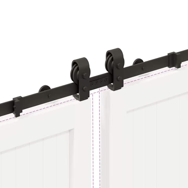 vidaXL Skjutdörrsinstallationssystem, 366 cm, Stål, Svart