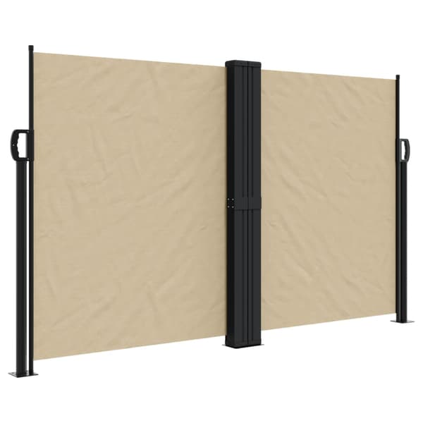 vidaXL Utdragbar sidomarkis beige 140x1000 cm