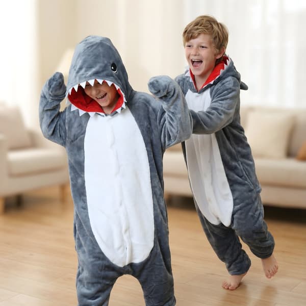 Kigurumi-pyjamas med haj til barn 95-105 cm