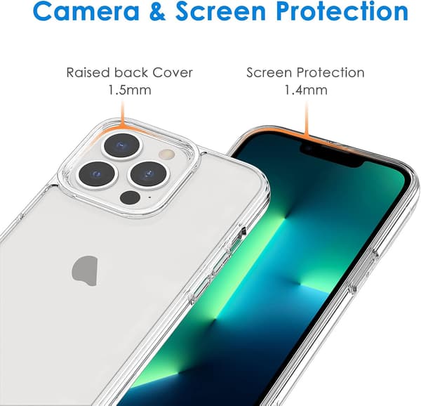 FODRAL TILL APPLE IPHONE 13 PRO TRANSPARENT BAKSIDA 3X HÄRDAT GLAS