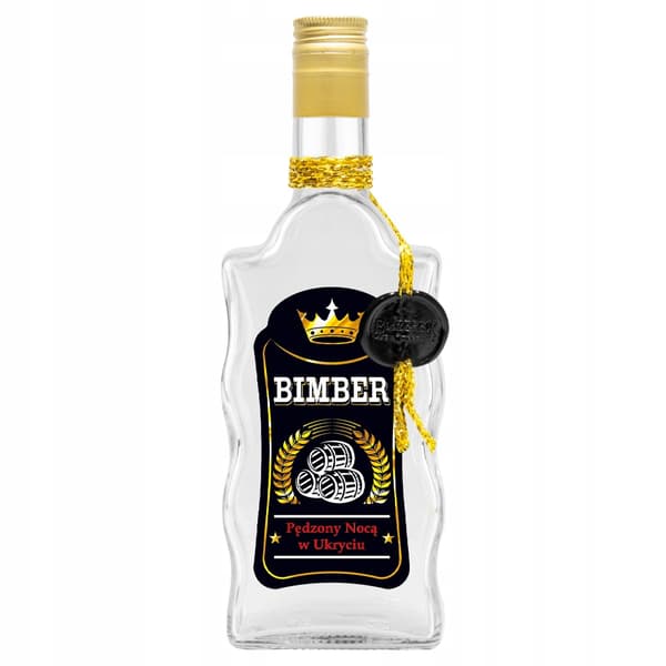 Dekorerad vågflaska 500ml för hembränt Premiumglasflaskor för vodka