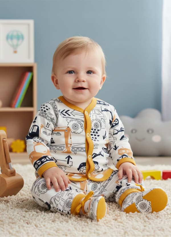 Drenge kaftan 62 langærmet skjorte med knapper