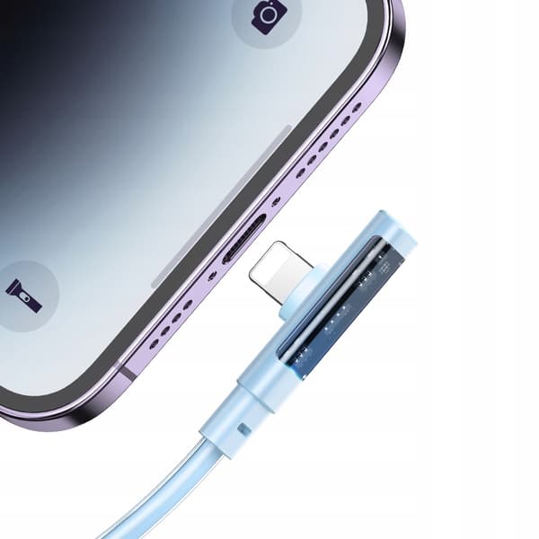 MCDODO Vinklet USB Lightning fladkabel 36W til iPhone 13/14 blå 1m