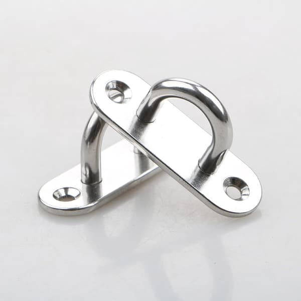 8x HOLDER TIL OPHÆNG I RUSTFRIT STÅL, METAL, 45x15mm