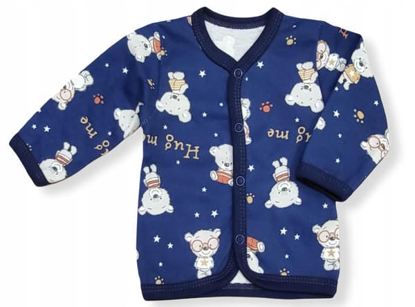 Kaftan kaftanik 74 skjortebluse uknappet babyshower bomuld bamseprint