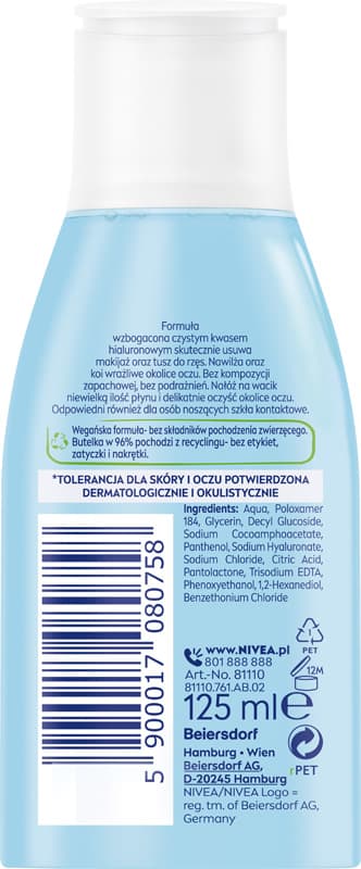 NIVEA Erittäin Herkkä silmien meikkinpoisto 125 ml