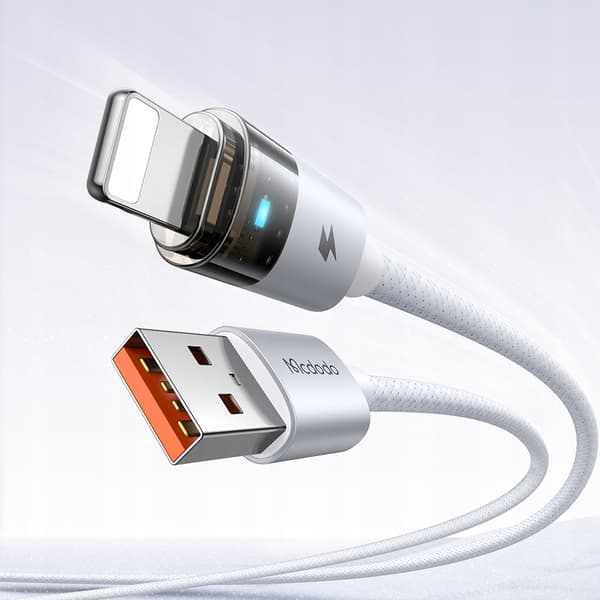MCDODO USB-KABEL SNABBLADDNING FÖR IPHONE LIGHTNING PD 36W 1M LED VIT