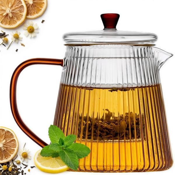 TEINFUSER I GLAS 1L TRANSPARENT MED FILTER 16,5 CM
