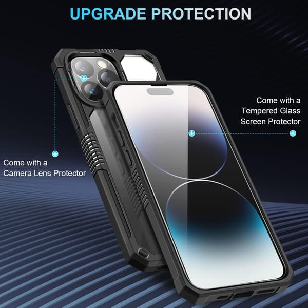 ETUI TIL IPHONE 14 PRO MAX 6,7' KLAR BAGSIDEN SORT RAMME