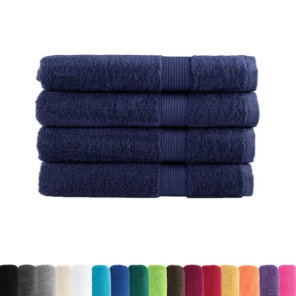 vidaXL Premiumhanddukar SOLUND, 4-pack, Marinblå, 80x200 cm