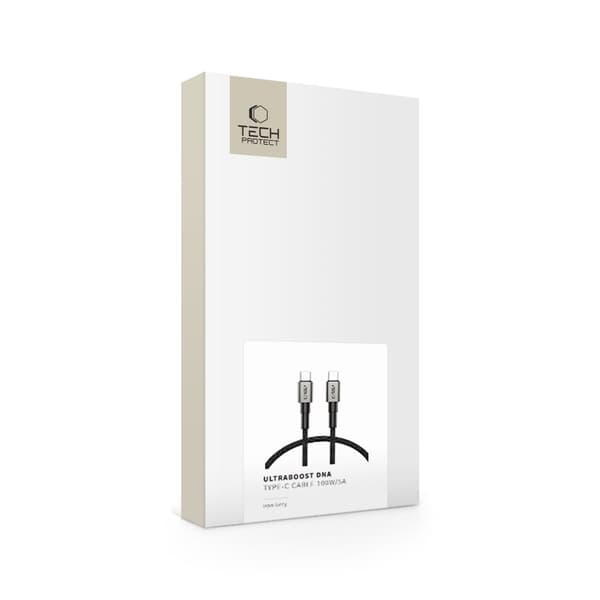 TECH-PROTECT ULTRABOOST DNA TYP-C KABEL PD100W/5A 50CM JÄRNGRÅ