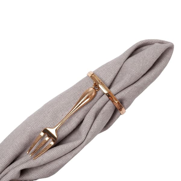 Servietringe metal guld bestik 4 cm 4 stk