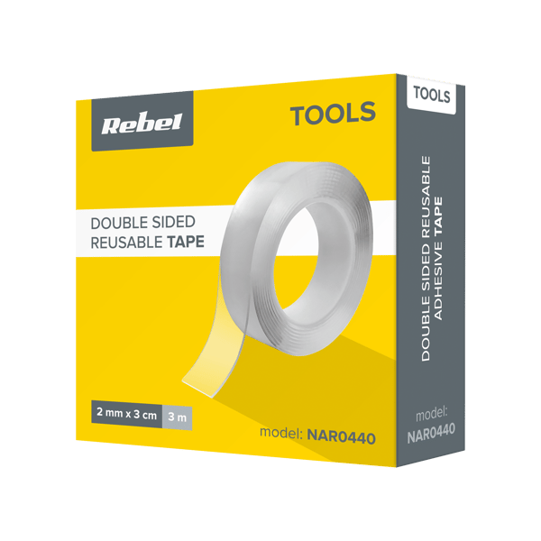 Rebel nano magic monteringstape dobbeltklebet 3 m