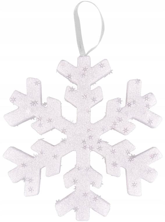 Julhänge glänsande snöflinga snö 20 cm