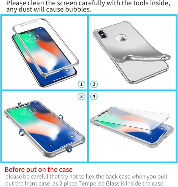 BAGSIDER GLAS TIL IPHONE XS MAX 6,5' SØLV