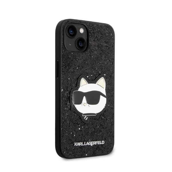 Karl Lagerfeld NFT Glitter Choupette Patch - iPhone 14 Plus-skal (svart)
