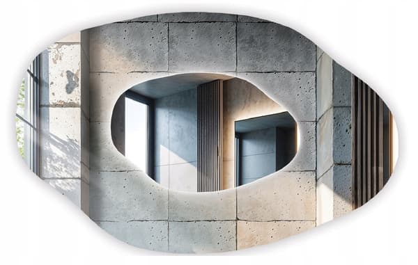 LED-spejl 70x45 cm uregelmæssig oval form ARVEN