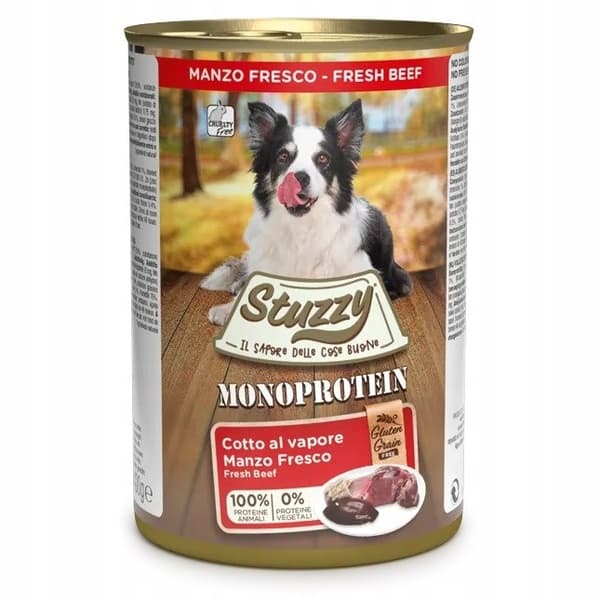Stuzzy Monoprotein vådfoder til hunde med oksekød 12x400g