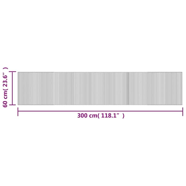 vidaXL Suorakulmainen matto, ruskea, 60x300 cm, bambu