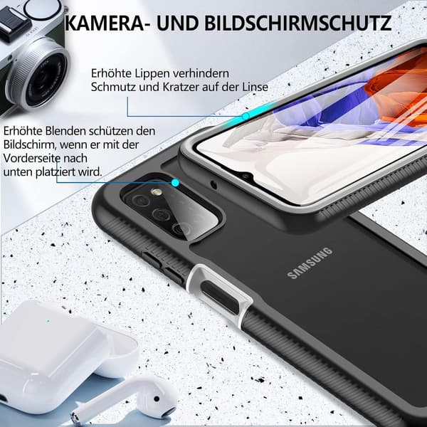 SORT ETUI TIL SAMSUNG GALAXY A03s GLASSKÆRM