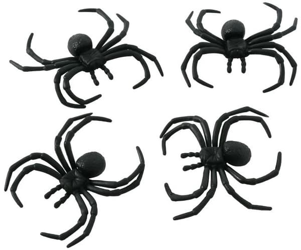 Dekorointijoukko Hämähäkit Musta Halloween 4 kpl 8 cm