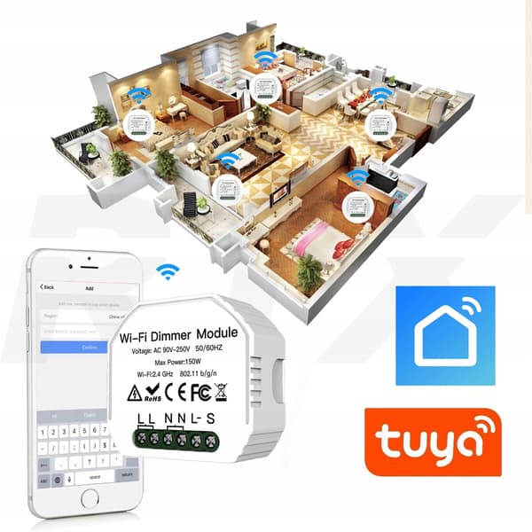 TUYA 2-kreds WiFi indbygget lysdæmper