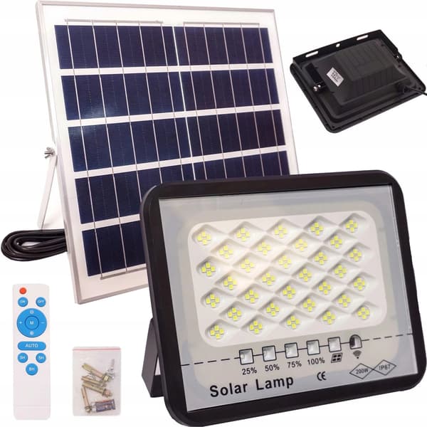 SOLHALOGENPÆRE MED SKUMRESENSOR 200W FJERNBETJENING