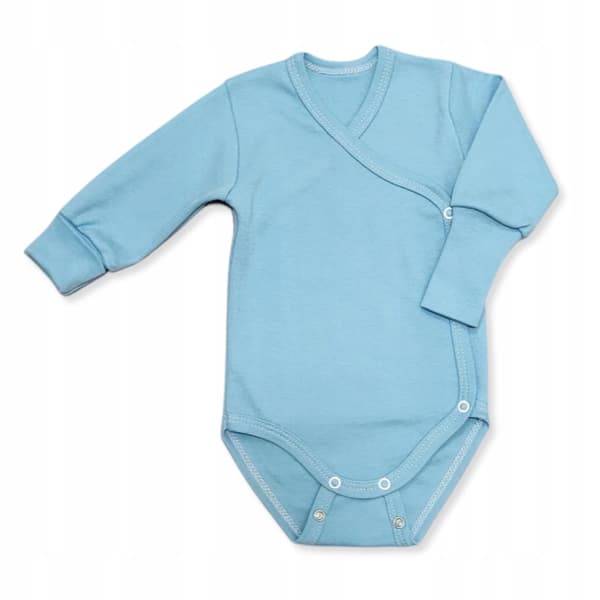 Växande babybody 56/62 långärmad 100% bomull blå