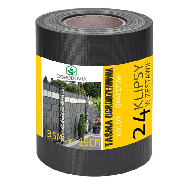Hegnsbånd 19 cm x 35 m grafitbelagt