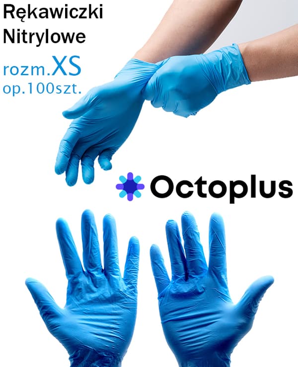 Handsker Nitril Blå OCTOPLUS 100 stk - Størrelse XS