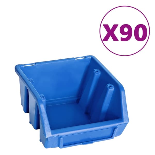 vidaXL 96-delt vægpanelorganisator blå og sort
