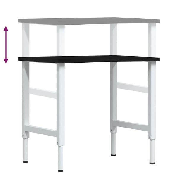vidaXL arbejdsbord mørkebrunt 80x60x(71,5-98) cm egetræ