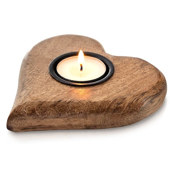Trä ljusstake för tealight MANGO 12,5x12 cm