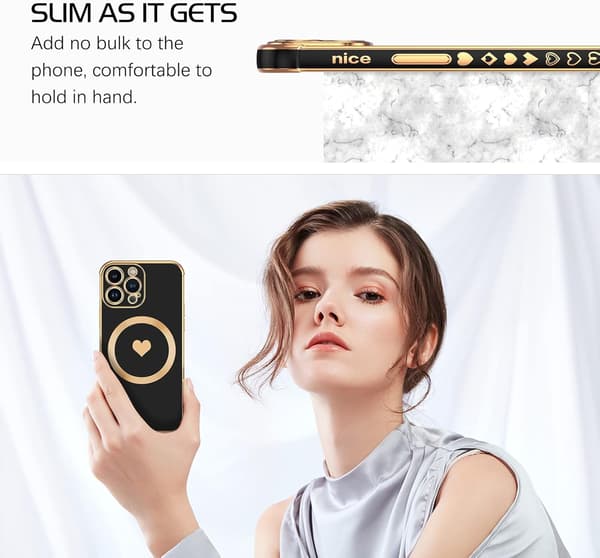 APPLE IPHONE 14 PRO ETUI SORT GULD SILIKONE BAGSIDER MAGSAFE