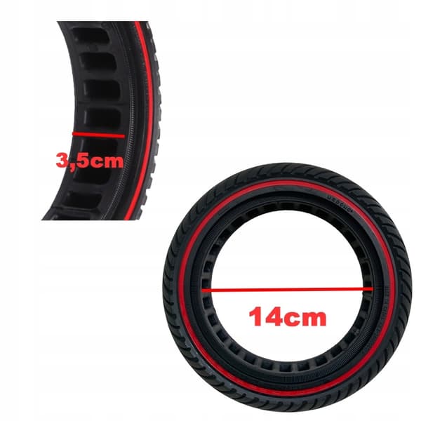 Slanglöst massivt däck 8'' v2 för Xiaomi/Motus Scooty 8.5