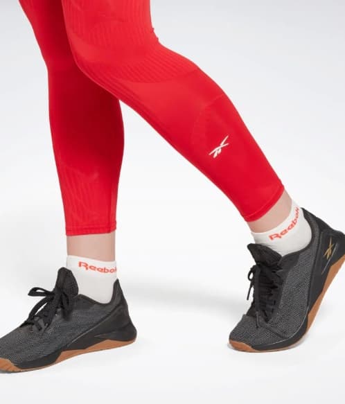 Reebok röda dam sportleggings M